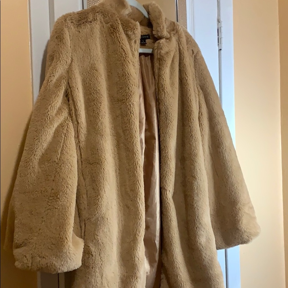 Brown and gold fur jacket, cute warm and stylish
